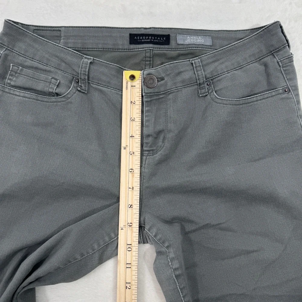 Aeropostale Jeggings Womens 12 Gray Ankle‎ Jegging Mid Rise Skinny Stretch Pants